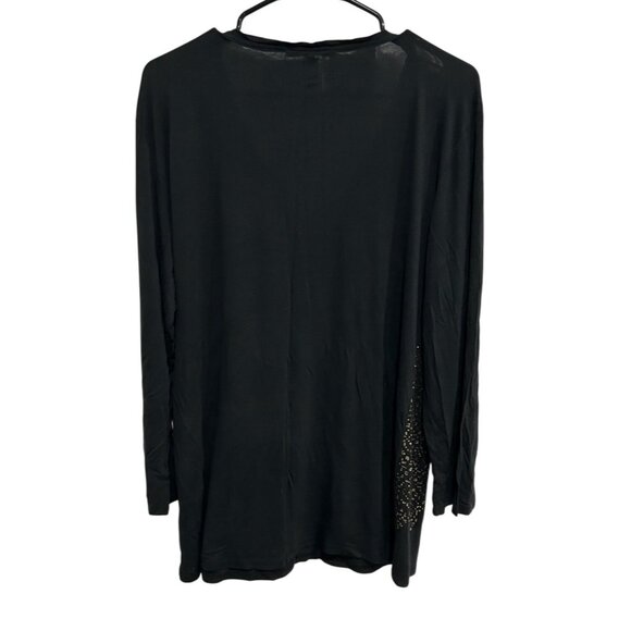 Alex Marie Black Gold Long Sleeve Top With V-Neck Sz XL - Picture 2 of 8